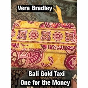 Vera Bradley Bali Gold Taxi Change purse Wallet